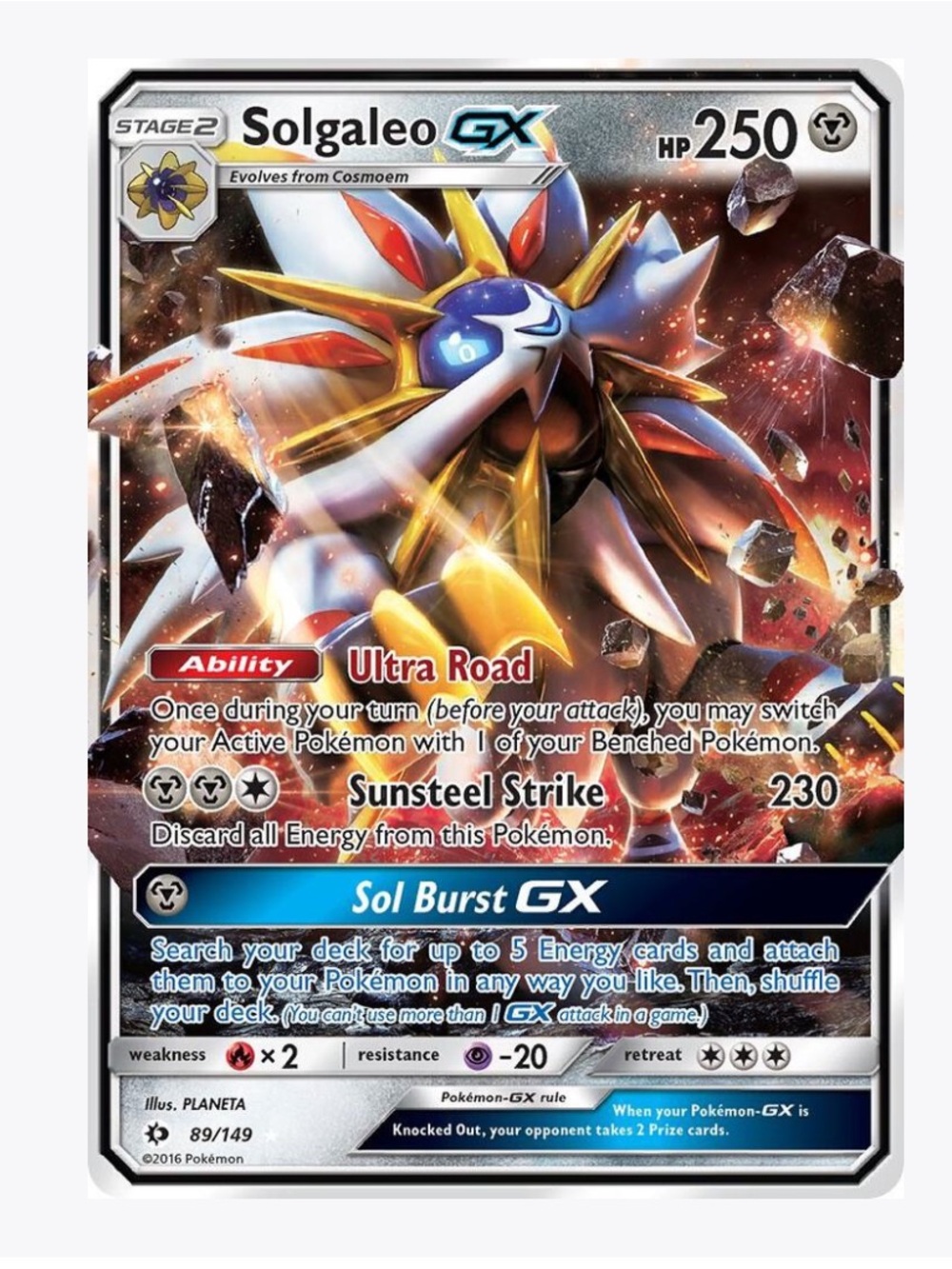 Solgaleo GX SM Base Set Pokemon Trading Card
